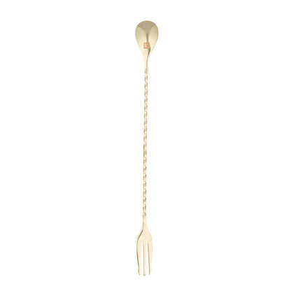 Bar Lux Gold-Plated Stainless Steel Trident Barspoon - 12" - 1 count box
