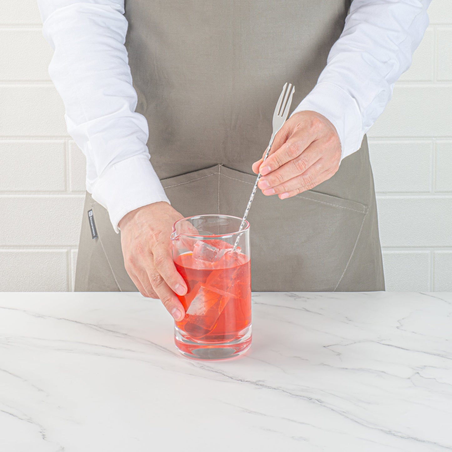 Bar Lux Stainless Steel Trident Barspoon - 12" - 1 count box