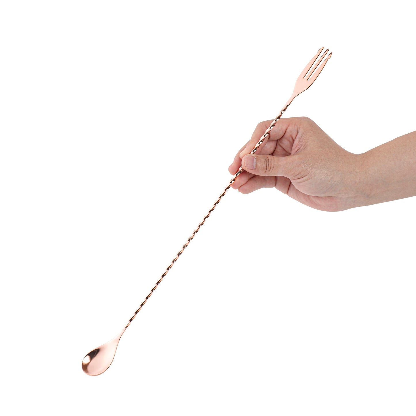 Bar Lux Copper-Plated Stainless Steel Trident Barspoon - 16" - 1 count box