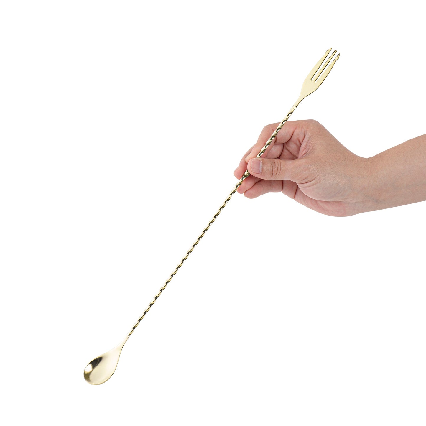 Bar Lux Gold-Plated Stainless Steel Trident Barspoon - 16" - 1 count box