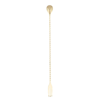 Bar Lux Gold-Plated Stainless Steel Trident Barspoon - 16" - 1 count box