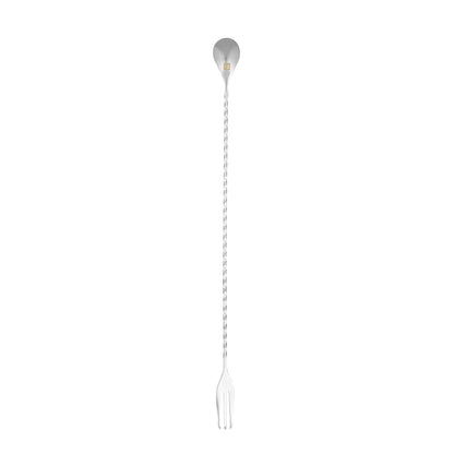 Bar Lux Stainless Steel Trident Barspoon - 16" x 1 1/4" x 1/2" - 1 count box