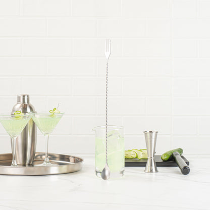 Bar Lux Stainless Steel Trident Barspoon - 16" x 1 1/4" x 1/2" - 1 count box