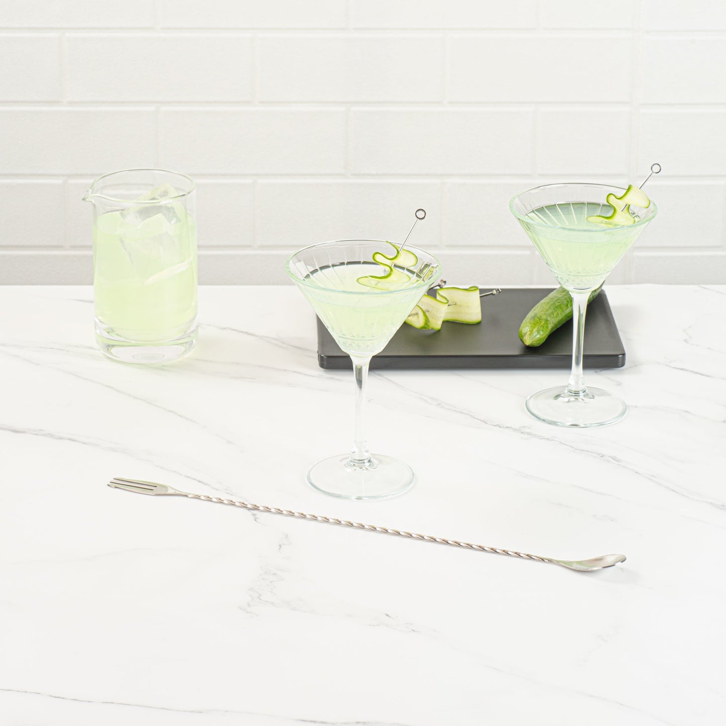 Bar Lux Stainless Steel Trident Barspoon - 16" x 1 1/4" x 1/2" - 1 count box