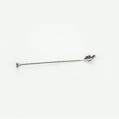 Bar Lux Black-Plated Stainless Steel Muddler Barspoon - 12" x 1 1/4" x 3/4" - 1 count box