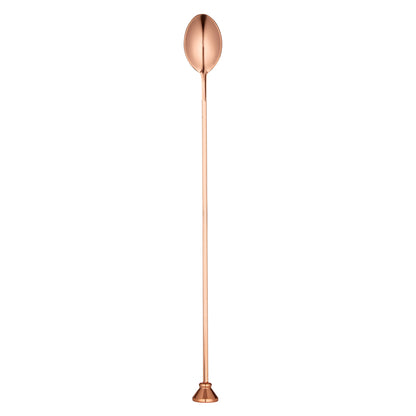 Bar Lux Copper-Plated Stainless Steel Muddler Barspoon - 12" x 1 1/4" x 3/4" - 1 count box