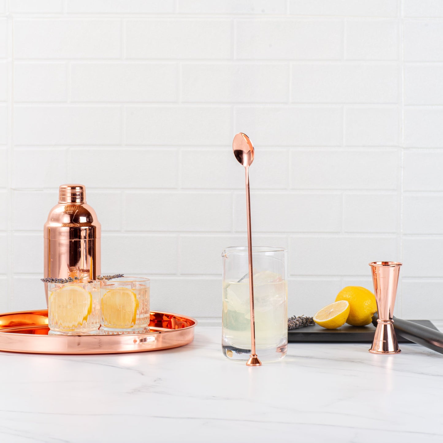 Bar Lux Copper-Plated Stainless Steel Muddler Barspoon - 12" x 1 1/4" x 3/4" - 1 count box