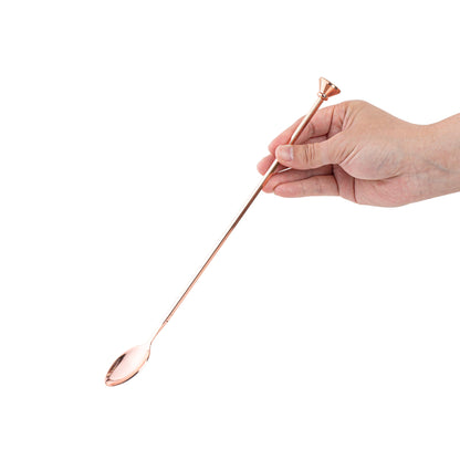 Bar Lux Copper-Plated Stainless Steel Muddler Barspoon - 12" x 1 1/4" x 3/4" - 1 count box