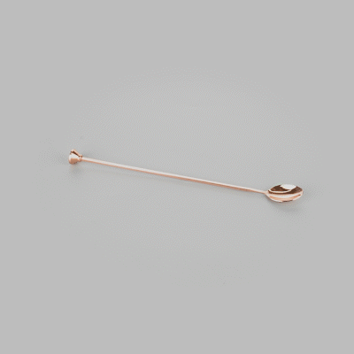 Bar Lux Copper-Plated Stainless Steel Muddler Barspoon - 12" x 1 1/4" x 3/4" - 1 count box