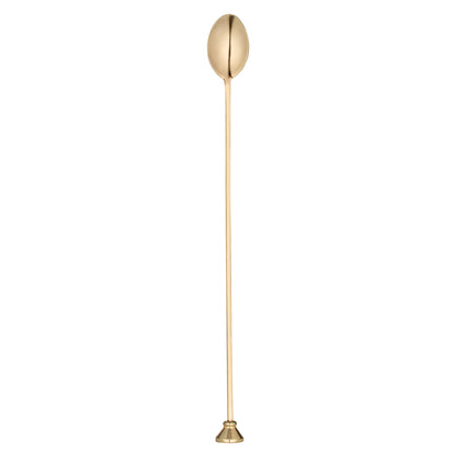 Bar Lux Gold-Plated Stainless Steel Muddler Barspoon - 12" x 1 1/4" x 3/4" - 1 count box