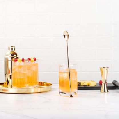 Bar Lux Gold-Plated Stainless Steel Muddler Barspoon - 12" x 1 1/4" x 3/4" - 1 count box