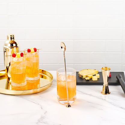 Bar Lux Gold-Plated Stainless Steel Muddler Barspoon - 12" x 1 1/4" x 3/4" - 1 count box