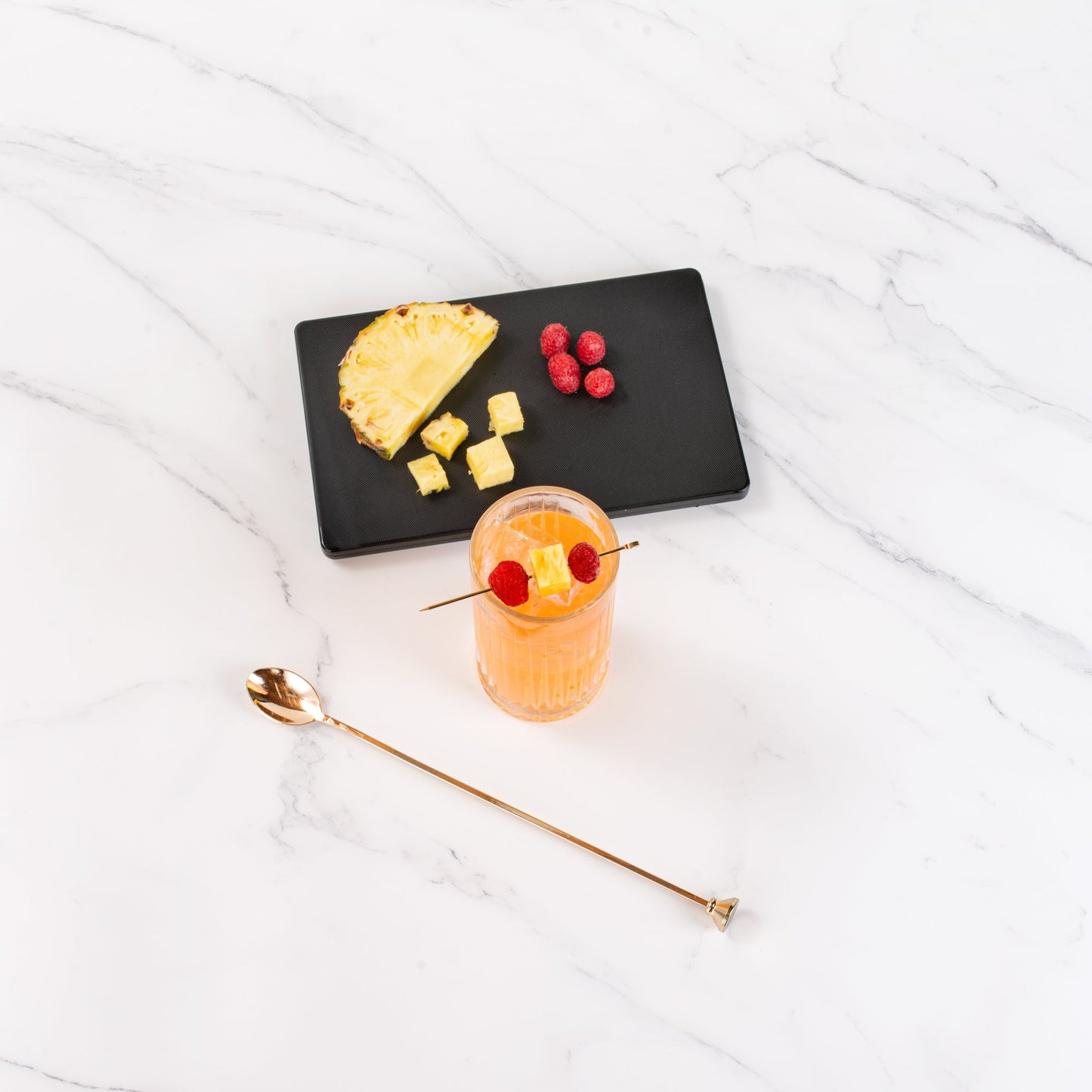 Bar Lux Gold-Plated Stainless Steel Muddler Barspoon - 12" x 1 1/4" x 3/4" - 1 count box