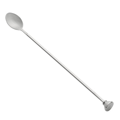 Bar Lux Stainless Steel Muddler Barspoon - 12" x 1 1/4" x 3/4" - 1 count box
