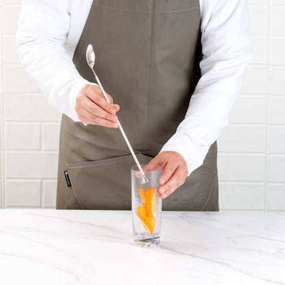 Bar Lux Stainless Steel Muddler Barspoon - 12" x 1 1/4" x 3/4" - 1 count box