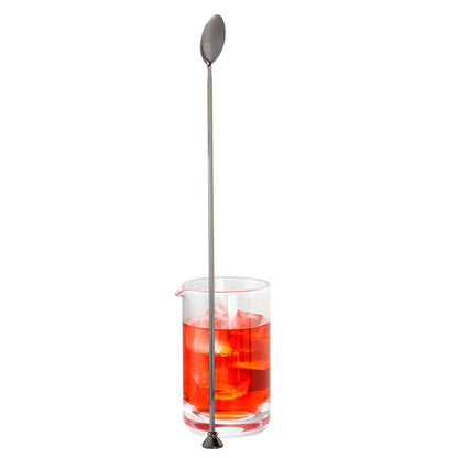 Bar Lux Black-Plated Stainless Steel Muddler Barspoon - 16" x 1 1/4" x 3/4" - 1 count box