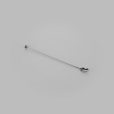 Bar Lux Black-Plated Stainless Steel Muddler Barspoon - 16" x 1 1/4" x 3/4" - 1 count box