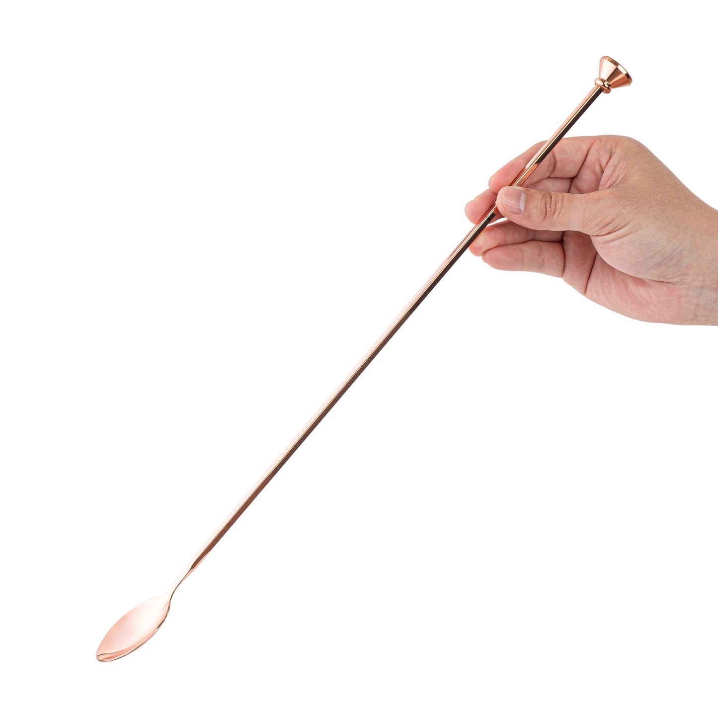 Bar Lux Copper-Plated Stainless Steel Muddler Barspoon - 16" x 1 1/4" x 3/4" - 1 count box