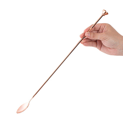 Bar Lux Copper-Plated Stainless Steel Muddler Barspoon - 16" x 1 1/4" x 3/4" - 1 count box