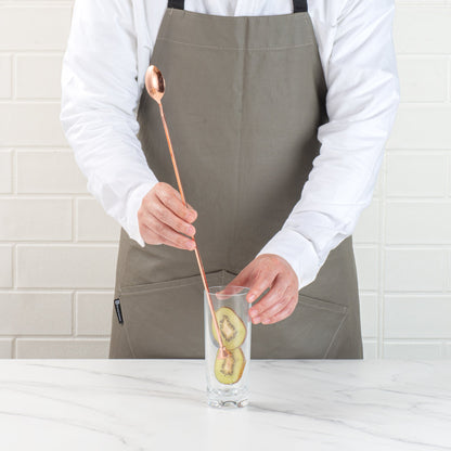 Bar Lux Copper-Plated Stainless Steel Muddler Barspoon - 16" x 1 1/4" x 3/4" - 1 count box