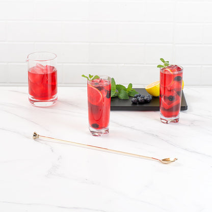 Bar Lux Gold-Plated Stainless Steel Muddler Barspoon - 16" x 1 1/4" x 3/4" - 1 count box