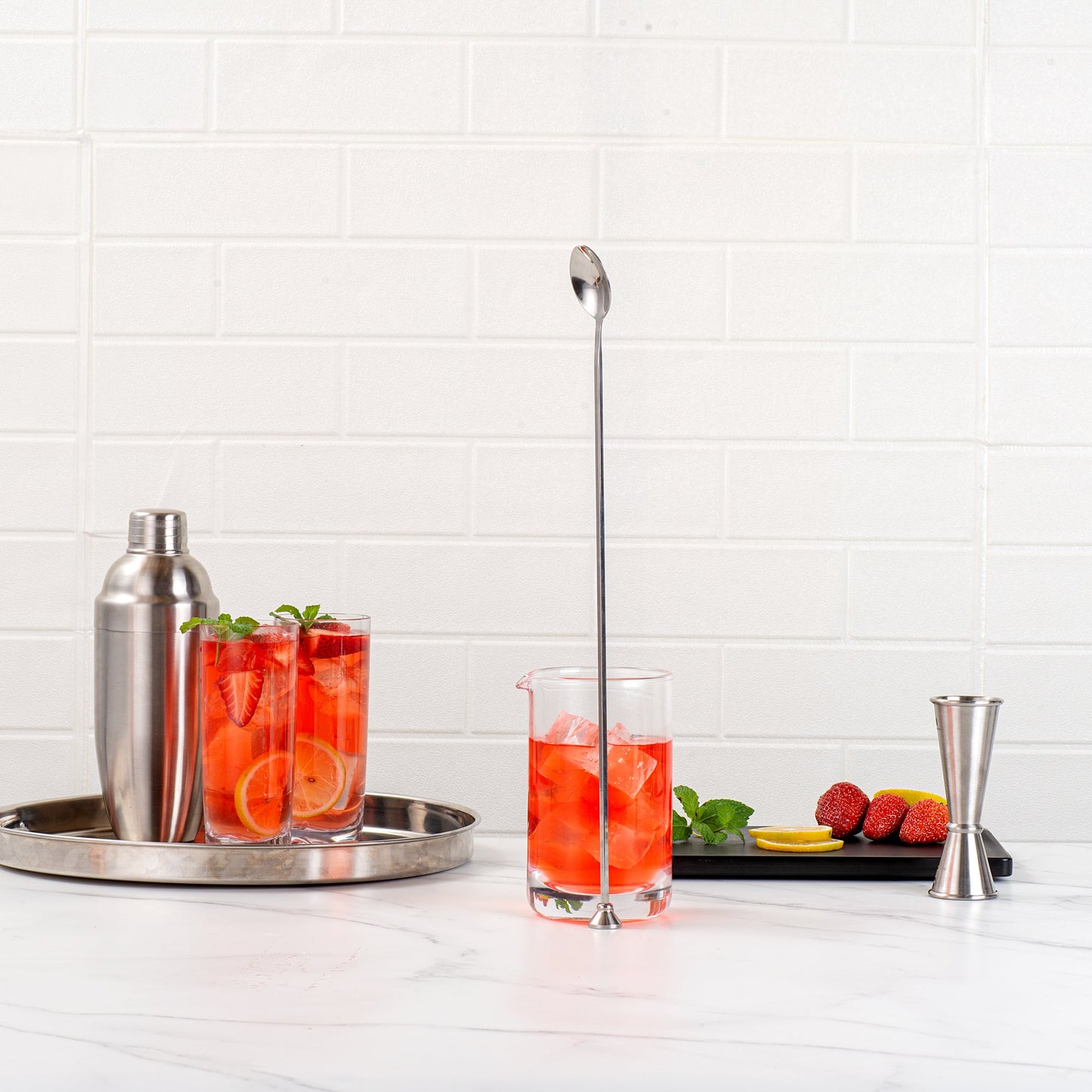 Bar Lux Stainless Steel Muddler Barspoon - 16" x 1 1/4" x 3/4" - 1 count box
