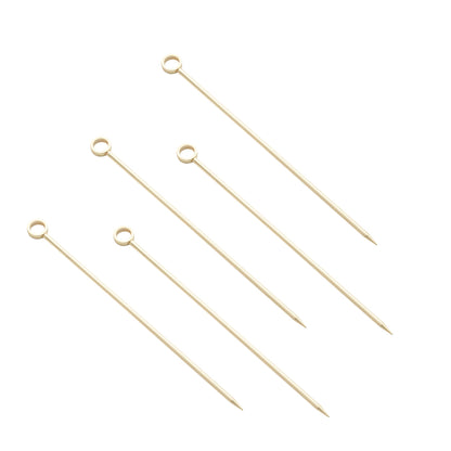 Bar Lux Gold-Plated Stainless Steel Cocktail Pick - 4 1/2" - 10 count box