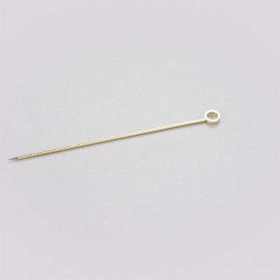 Bar Lux Gold-Plated Stainless Steel Cocktail Pick - 4 1/2" - 10 count box
