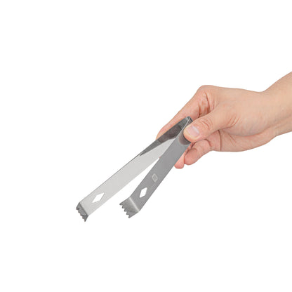 Bar Lux Black-Plated Stainless Steel Ice Tongs - 6 1/4" x 2 1/2" x 3/4" - 1 count box