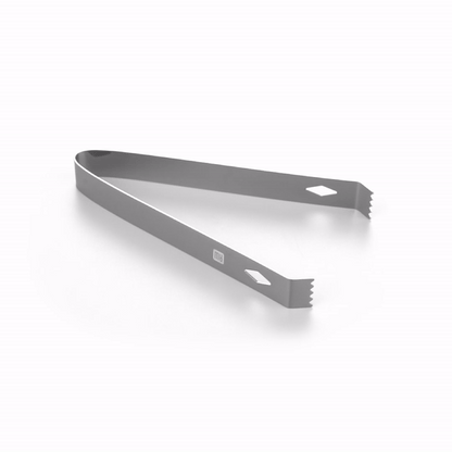 Bar Lux Black-Plated Stainless Steel Ice Tongs - 6 1/4" x 2 1/2" x 3/4" - 1 count box
