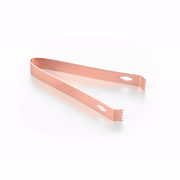 Bar Lux Copper-Plated Stainless Steel Ice Tongs - 6 1/4" x 2 1/2" x 3/4" - 1 count box