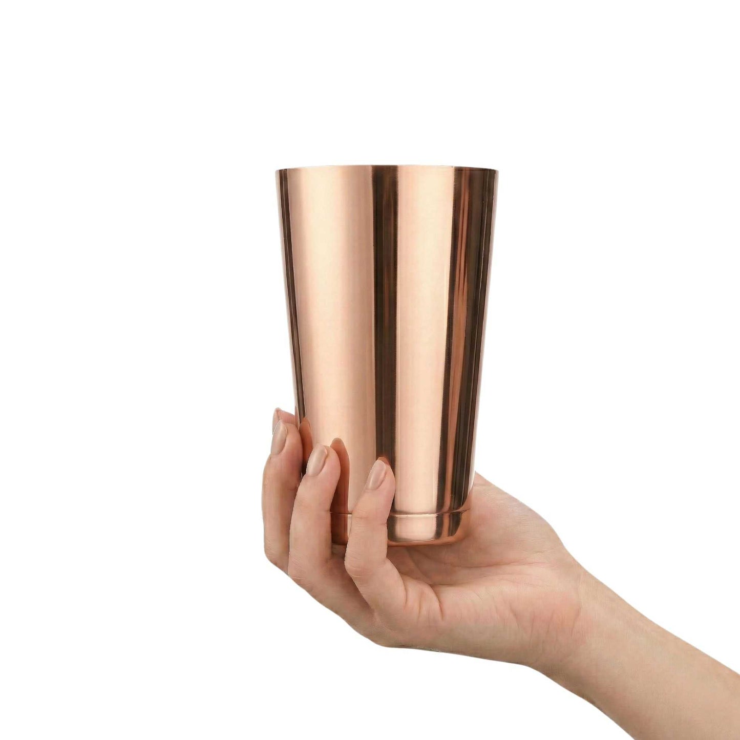 Bar Lux 16 oz Copper-Plated Stainless Steel Cocktail Shaker Tin - Weighted - 3 1/4" x 3 1/4" x 4" - 1 count box