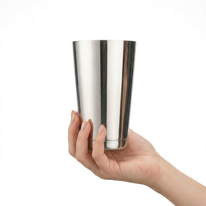 Bar Lux 16 oz Stainless Steel Cocktail Shaker Tin - Weighted, Mirrored Finish - 3 1/4" x 3 1/4" x 4" - 1 count box