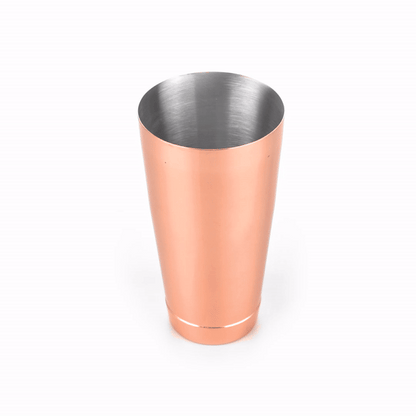 Bar Lux 24 oz Copper-Plated Stainless Steel Cocktail Shaker Tin - Weighted - 3 1/2" x 3 1/2" x 6 1/2" - 1 count box