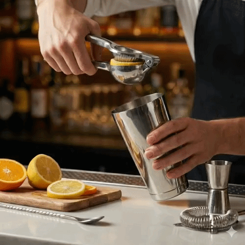 Bar Lux 24 oz Stainless Steel Cocktail Shaker Tin - Weighted, Mirrored Finish - 3 1/2" x 3 1/2" x 6 1/2" - 1 count box