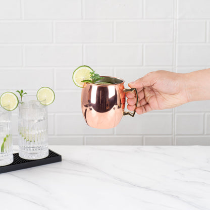 Bar Lux 16 oz Copper-Plated Stainless Steel Moscow Mule Mug - 3 1/2" x 3 1/2" x 3 3/4" - 1 count box