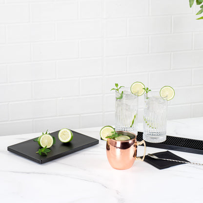 Bar Lux 16 oz Copper-Plated Stainless Steel Moscow Mule Mug - 3 1/2" x 3 1/2" x 3 3/4" - 1 count box