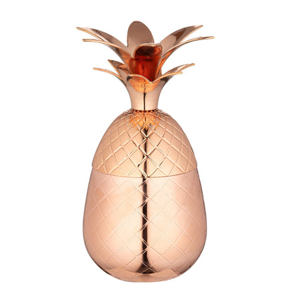 Bar Lux 2 oz Copper-Plated Stainless Steel Pineapple Tumbler - 2 1/2" x 2 1/2" x 4" - 1 count box