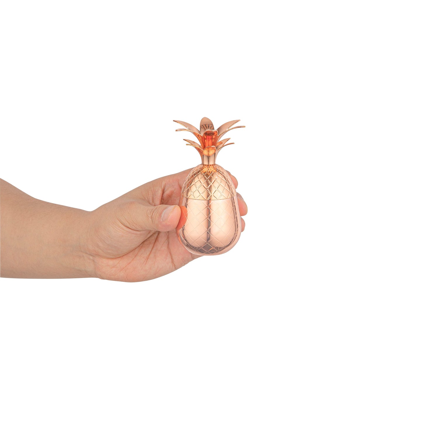 Bar Lux 2 oz Copper-Plated Stainless Steel Pineapple Tumbler - 2 1/2" x 2 1/2" x 4" - 1 count box
