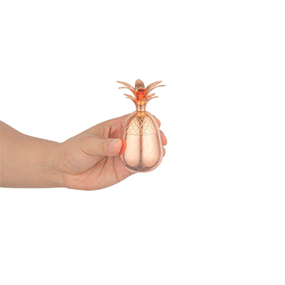 Bar Lux 2 oz Copper-Plated Stainless Steel Pineapple Tumbler - 2 1/2" x 2 1/2" x 4" - 1 count box