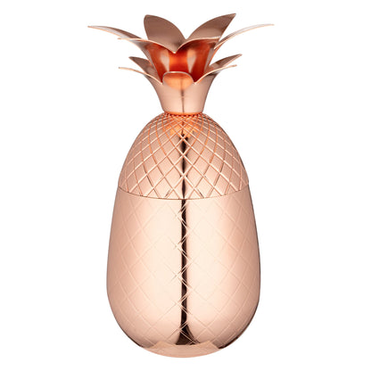 Bar Lux 16 oz Copper-Plated Stainless Steel Pineapple Tumbler - 3 1/2" x 3 1/2" x 7 1/2" - 1 count box