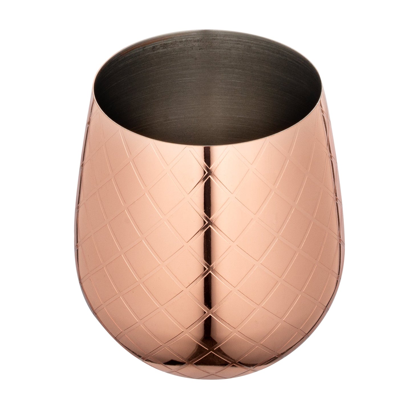 Bar Lux 16 oz Copper-Plated Stainless Steel Pineapple Tumbler - 3 1/2" x 3 1/2" x 7 1/2" - 1 count box