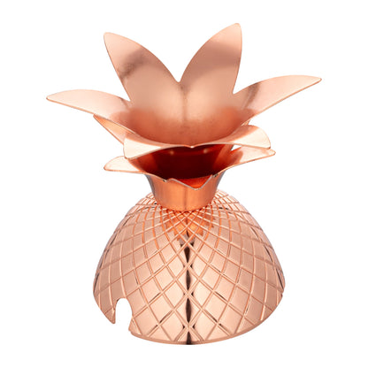 Bar Lux 16 oz Copper-Plated Stainless Steel Pineapple Tumbler - 3 1/2" x 3 1/2" x 7 1/2" - 1 count box
