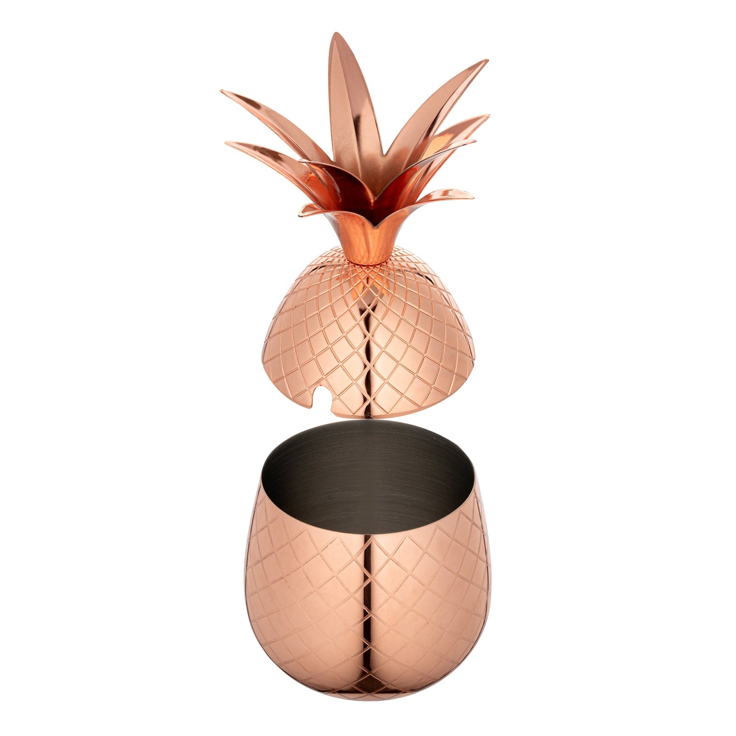 Bar Lux 24 oz Copper-Plated Stainless Steel Pineapple Tumbler - 4 1/4" x 4 1/4" x 9 1/4" - 1 count box