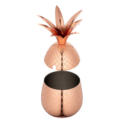 Bar Lux 24 oz Copper-Plated Stainless Steel Pineapple Tumbler - 4 1/4" x 4 1/4" x 9 1/4" - 1 count box