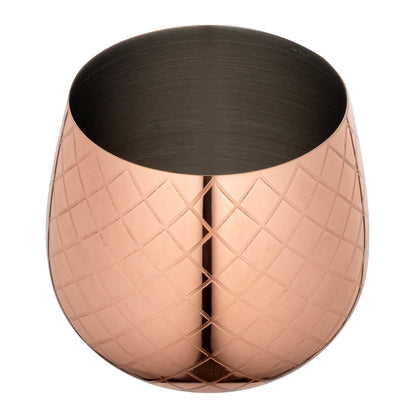 Bar Lux 24 oz Copper-Plated Stainless Steel Pineapple Tumbler - 4 1/4" x 4 1/4" x 9 1/4" - 1 count box