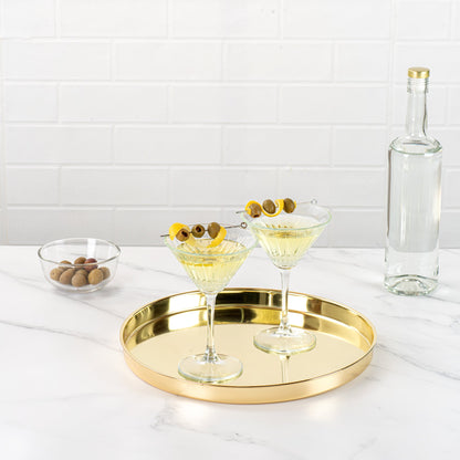 Bar Lux Gold-Plated Stainless Steel Serving Tray - 12 1/2" x 12 1/2" x 1" - 1 count box