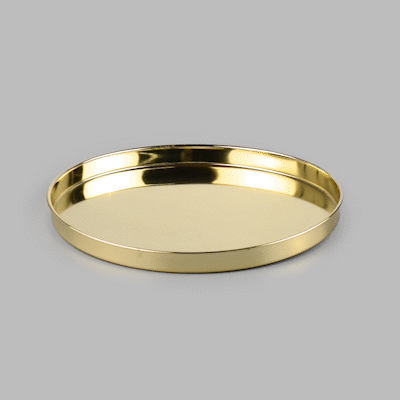 Bar Lux Gold-Plated Stainless Steel Serving Tray - 12 1/2" x 12 1/2" x 1" - 1 count box