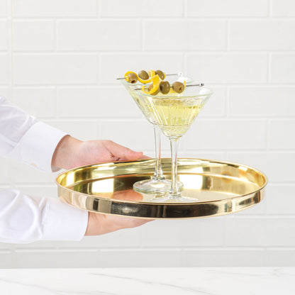 Bar Lux Gold-Plated Stainless Steel Serving Tray - 12 1/2" x 12 1/2" x 1" - 1 count box