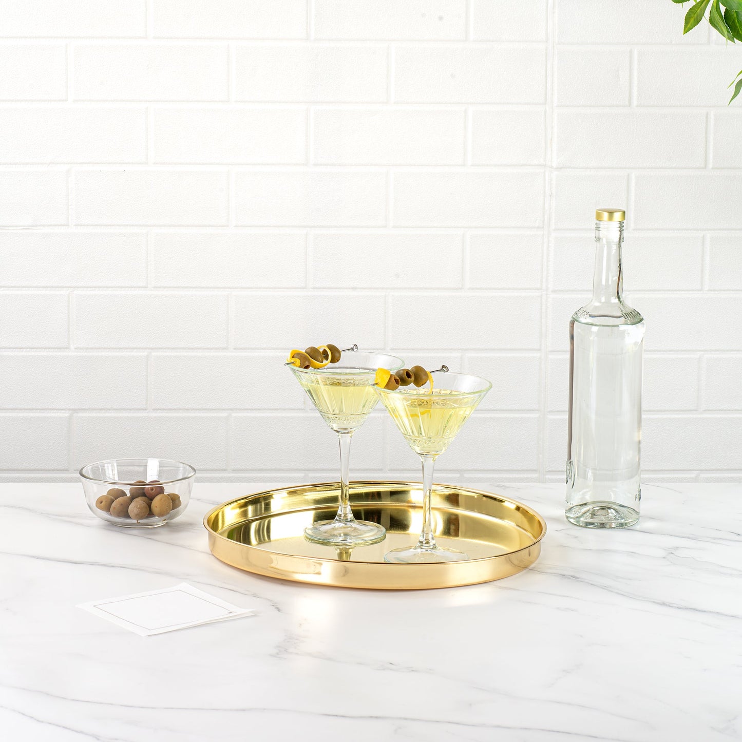 Bar Lux Gold-Plated Stainless Steel Serving Tray - 12 1/2" x 12 1/2" x 1" - 1 count box